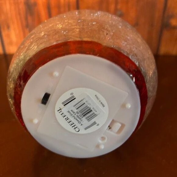 Cheerfull LED Light Up Holiday Decor Candy Cane & Pinecone Crackle Glass Egg - Picture 6 of 6